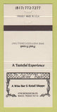 Matchbook Cover - The Wine Rack Wine Bar Liquor Store Waco TX 30 Strike