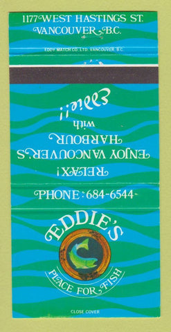 Matchbook Cover - Eddie's Fish Restaurant Vancouver BC 30 Strike