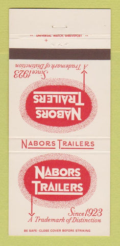 Matchbook Cover - Nabors Trailers Mansfield LA 30 Strike