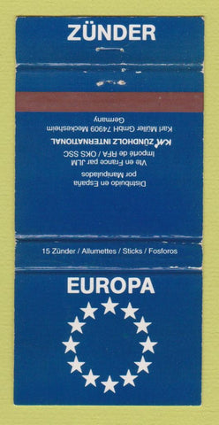 Matchbook Cover - Zuner Europa France Germany WEAR 30 Strike