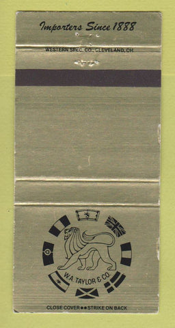 Matchbook Cover - WA Taylor Importers Liquor WEAR 30 Strike
