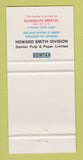 Matchbook Cover - Howard Smith Papers Domtar Canada 1967 WEAR 30 Strike