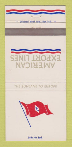 Matchbook Cover - American Export Lines Shipping Freight Cargo 30 Strike
