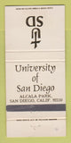 Matchbook Cover - University of San Diego CA WEAR 30 Strike