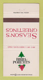 Matchbook Cover - Birra Poretti's Houston TX Christmas 30 Strike