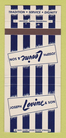 Matchbook Cover - Joseph Levine & Son Philadelphia PA Funeral Home 30 Strike