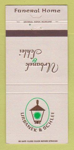 Matchbook Cover - Urbanek & Schlei Funeral Home Manitowoc WI 30 Strike