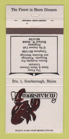 Matchbook Cover - Marshview Restaurant Scarborough ME 30 Strike