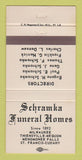 Matchbook Cover - Schramka Funeral Homes Milwaukee Mequon WI 30 Strike