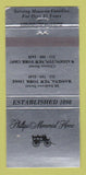 Matchbook Cover - Phillips Memorial Home Funeral Massena NY Waddington 30 Strike