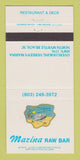 Matchbook Cover - Marina Raw Bar Restaurant North Myrtle Beach SC 30 Strike
