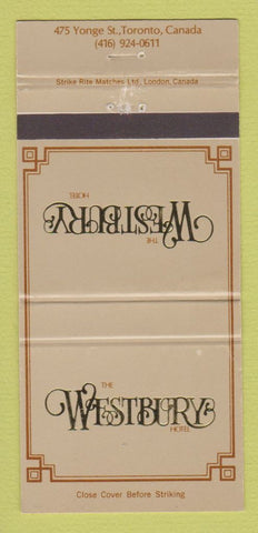 Matchbook Cover - The Westbury Hotel Toronto ON WEAR 30 Strike