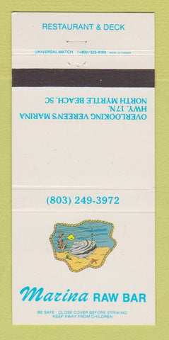 Matchbook Cover - Marina Raw Bar Restaurant North Myrtle Beach SC 30 Strike