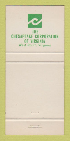 Matchbook Cover - Chesapeake Corporation of West Point VA Virginia 30 Strike