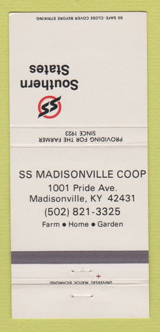 Matchbook Cover - Southern States SS Madisonville COOP KY 30 Strike