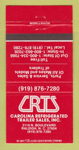 Matchbook Cover - Carolina Refrigerated Trailer Sales Raleigh NC 30 Strike