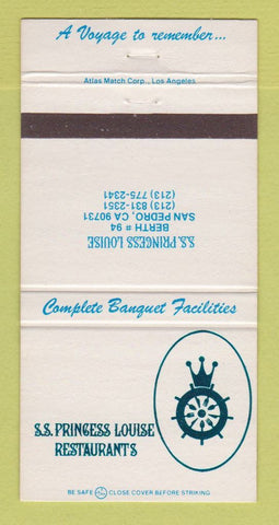 Matchbook Cover - SS Princess Louise Restaurants San Pedro CA 30 Strike