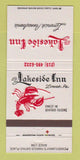 Matchbook Cover - Lakeside Inn Limerick PA 30 Strike