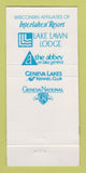 Matchbook Cover - Interlaken Resort Lake Geneva WI 30 Strike