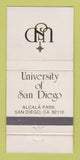 Matchbook Cover - University of San Diego CA  30 Strike