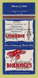 Matchbook Cover - Bookbinder's Restaurant Philadelphia PA 30 Strike