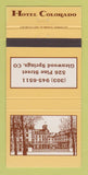 Matchbook Cover - Hotel Colorado Glenwood Springs 30 Strike