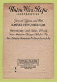 Matchbook Cover - Union Wire Rope James Bell Cedar Rapids IA 40 Strike