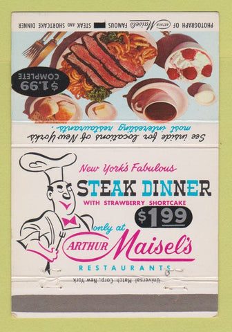 Matchbook Cover - Arthur Maisel's Restaurants New York City 40 Strike