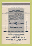 Matchbook Cover - General Electric GE Hamilton Radio Houma LA 40 Strike