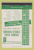 Matchbook Cover - Somerville Seybold Paper Company Atlanta GA 40 Strike