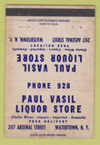 Matchbook Cover - Paul Vais Liquor Store Watertown NY WORN STAINED 40 Strike