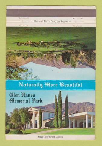 Matchbook Cover - Glen Haven Memorial Park Van Nuys CA 40 Strike