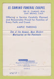 Matchbook Cover - El Camino Funeral Home San Bruno CA WEAR 40 Strike