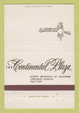 Matchbook Cover - Continental Plaza Chicago IL The Consort 40 Strike