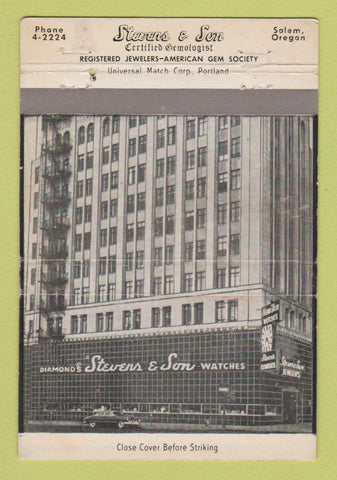 Matchbook Cover - Stevens and Son Jewelry Salem OR 40 Strike