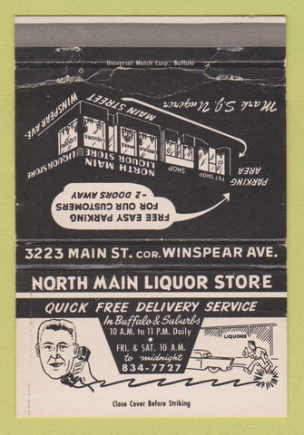 Matchbook Cover - North Main Liquor Store Buffalo NY Snyder WEAR 40 Strike