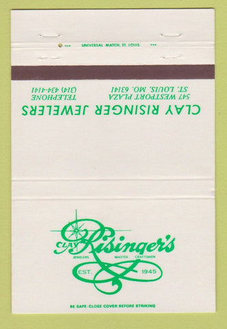 Matchbook Cover - Clay Risinger's Jewelry St Louis MO 40 Strike