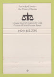 Matchbook Cover - Pure Gold Atlanta GA Jewelry 40 Strike