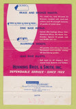 Matchbook Cover - Henning Bros Smith Metals Brooklyn NY 40 Strike