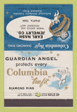 Matchbook Cover - Columbia Diamond Rings Earl Nash Jewelry Sparta TN 40 Stick