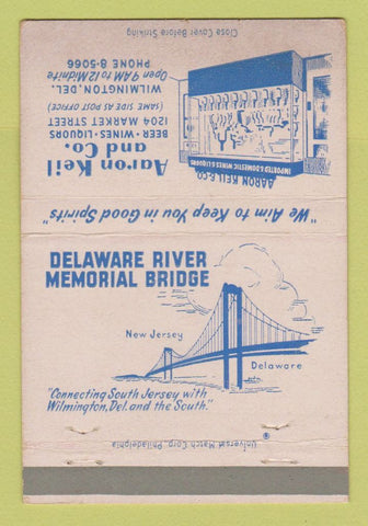 Matchbook Cover - Aaron Keil Liquor Wilmington DE 40 Strike