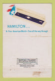 Matchbook Cover - Hamilton Watches Stewart Heney Jewelry Clinton MA 40 Strike