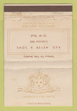 Matchbook Cover - Hamilton Watches Aug Meyer Sons Jewelry WEAR 40 Strike