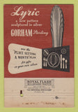 Matchbook Cover - Lyric Sterling Gorham Silverware 40 Strike