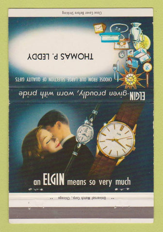 Matchbook Cover - Elgin Watches Thomas P Leddy 40 Strike
