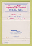Matchbook Cover - Leonard Turowski Funeral Home Detroit MI 40 Strike