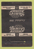 Matchbook Cover - Denver Jewelry Company Colorado 40 Strike