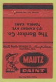 Matchbook Cover - Mautz Paint Banker Co Topeka KS 40 Strike