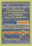 Matchbook Cover - Precision Drawn Steel Camden NJ WEAR 40 Strike