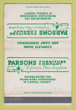 Matchbook Cover - Parsons Furniture Company Wolfeboro NH 40 Strike